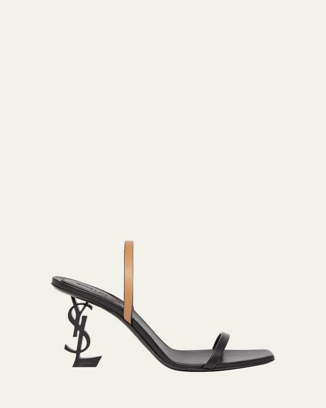 Opyum Bicolor YSL-Heel Slide Sandals